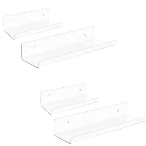 AOOOWER Wandregale zum Aufhängen von Büchern und Schallplatten, stilvolles Küchenzubehör, 4 Stück von AOOOWER
