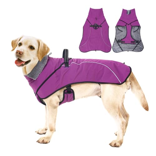 AOOOWER Winddichtem Hund Wintermantel Warmes Wasserfestes Haustierjacken Mit Leinenhaken Freien Aktivitätsmantel Für Gehen Camping Bequeme Oberbekleidung von AOOOWER