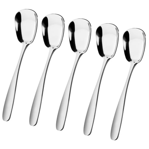 Elegante Rühr- und Servierlöffel, tragbare Edelstahllöffel mit einzigartigem quadratischem Kopf zum Kochen und Servieren von AOOOWER