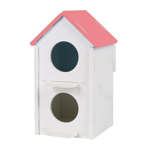 Kolibri Käfig Sitzstange Ständer Nest Käfig Holz Nistkasten Vogelhaus Nisthaus 2 Etagen Haus von AOOOWER