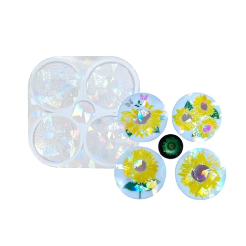 Tassentablett Form Blumenmuster Untersetzer Formen für DIY Harz Casting Handwerk von AOOOWER
