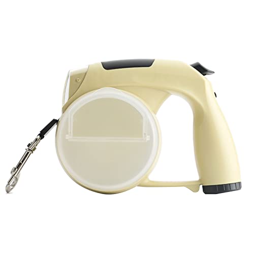 Versenkbare Hunde Leine Great Walking Für Kleine Mit Leichten Futterwasserbechern Und Beutelhalter Einhändige Bremse Einrückungsabziehbar Mit Poop Beutelhalter Und LED Light Taschenlampe Kleines von AOOOWER