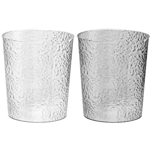 AOOPOO 2 Stück Mini Mülleimer, Papierkorb aus Kunststoff, Transparentes Wasserrippel Kleiner Abfalleimer Papiereimer, Moderner Schreibtisch Mülleimer für Büro, Kinderzimmer & Küche von AOOPOO