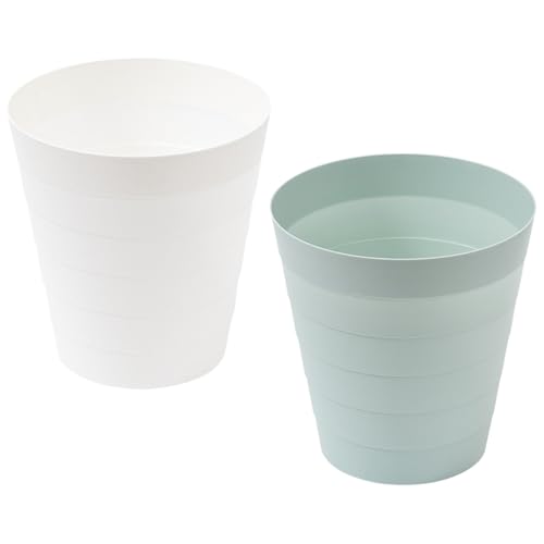 AOOPOO 2 Stück Papierkorb Mülleimer Abfalleimer Papiereimer Kunststoff ideal für Kinderzimmer Büro Küche Schlafzimmer Wohnzimmer, 14 * 21 * 21.5 cm, 9L von AOOPOO