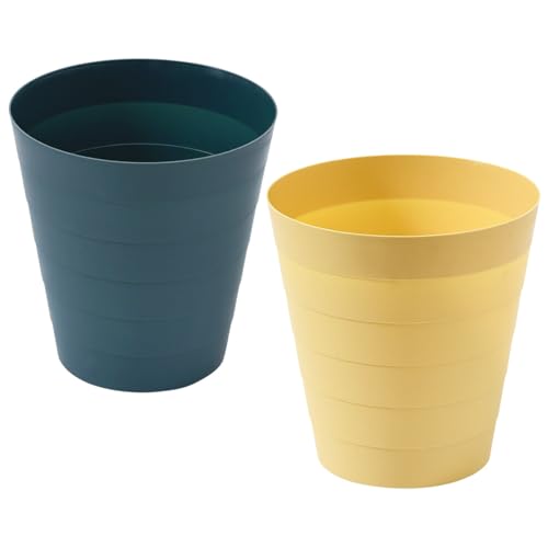 AOOPOO 2 Stück Papierkorb Mülleimer Abfalleimer Papiereimer Kunststoff ideal für Kinderzimmer Büro Küche Schlafzimmer Wohnzimmer, 14 * 21 * 21.5 cm, 9L von AOOPOO
