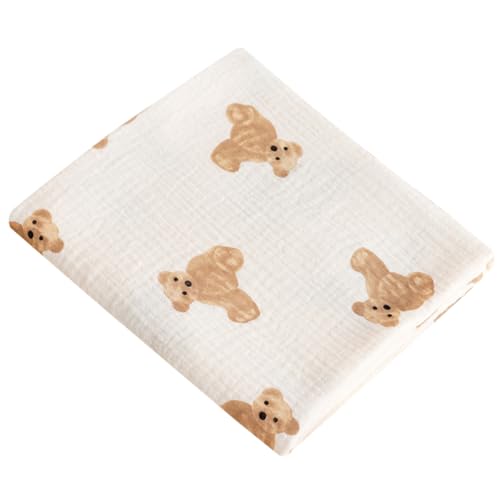 AOOPOO Babydecken 100 x 100 cm, Baby Pucktuch Musselin Decke 100% Baumwolle Dünne Atmungsaktive Sommerdecke Puckdecke Süßer Druck Baby Swaddle Decke Tücher für Neugeborene Junge und Mädchen von AOOPOO