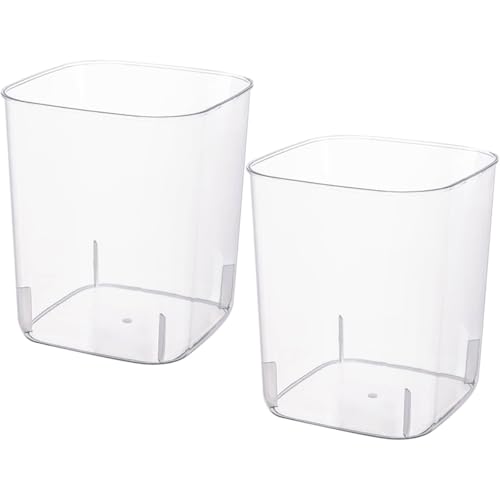 AOOPOO Mini Tischmülleimer, 2 Stück Durchsichtiger Mülleimer Abfalleimer, Klein Papierkorb Transparent aus Kunststoff für Büro, Küche, Schlafzimmer, Bad, Schreibtisch, Schminktisch von AOOPOO