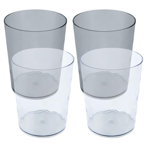 AOOPOO Transparent Zahnputzbecher, 4 Stück Robuste Sturzsichere Zahnputzbecher Kunststoff, Einfacher Mundspülbecher, Vielseitiger Zahnbürstenbecher Trinkbecher für Reise Camping Badezimmer von AOOPOO