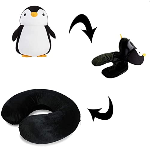 AOOPOO U-förmiges Kissen aus Schaumstoff, multifunktional, 2-in-1, geeignet für Reisen, Büro (Pinguin) von AOOPOO
