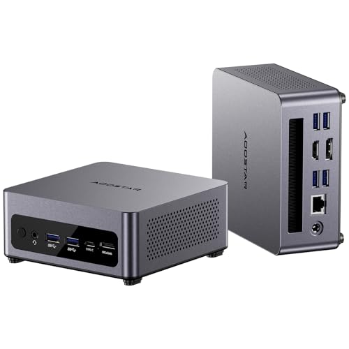 AOOSTAR G5 Mini PC AMD Ryzen 7 5825U(8C/16T, bis zu 4,5 GHz), Mini Desktop Computer 16 GB DDR4 RAM 512 GB M.2-SSD, Grafik 8 Kerne 3200 MHz Micro PC OCULINK/4K Display/HDMI/DP/Type-C für Schule/Büro von AOOSTAR