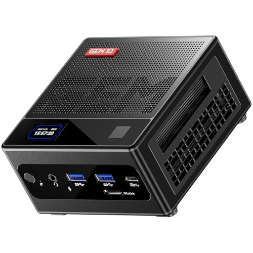 AOOSTAR GEM10 PRO Mini PC, Ryzen 7 6800H Mini Desktop Computer 32GB LPDDR5 RAM 1TB NVMe PCIe4.0 SSD, Micro Gaming PC Win 11 Pro 4K@120Hz 3-Display/OCULINK/DP1.4/USB4/4xUSB3.2/2x2.5G RJ45/WiFi6 von AOOSTAR