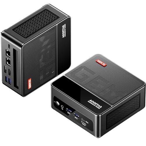 AOOSTAR GEM12 PRO Max Mini PC, Schwarz AMD Ryzen 7 8845HS Gaming-Mini-PC 32GB DDR5 RAM 1T M.2 SSD 2280 PCIE4.0, Mini Computer mit 4K 3-Display/OCULINK/USB4/HDMI2.1/DP1.4/2x 2,5G RJ45 von AOOSTAR