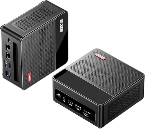 AOOSTAR GEM12 Max Mini PC, Schwarz Ryzen 9 6900HX(8C/16T), Mini Gaming PC Kein DDR5-RAM Keine NVMe PCIe4.0 SSD, Mini Desktop Computer 4K@144Hz 4-Display/OCULINK/DP1.4/2xUSB4.0/2x2.5G RJ45/WiFi6 von AOOSTAR