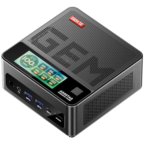 AOOSTAR GEM12 Pro Mini Gaming PC, Mini PC AMD Ryzen 7 7840HS(bis zu 5,1 GHz) 32GB DDR5 RAM 1TB M.2 2280 PCIE4.0 SSD, Mini Computer 4K Quad Display, OCULINK, USB4, HDMI2.1, DP1.4, Dual 2.5G RJ45 von AOOSTAR