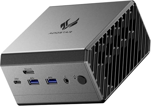 AOOSTAR Mini PC GT37 AMD Ryzen AI 9 HX-370 (12C/24T, bis zu 5.1GHz), 32GB LPDDR5X (8000MHz) 1TB PCIe 4.0 SSD Mini Gaming Computer, Zen5, HDMI, DP, 3-Screen 4K, WiFi 7, 2.5G LAN*2, USB4+Oculink von AOOSTAR