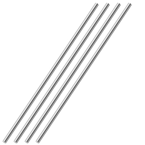 AOOSU Edelstahlstäbe, 4 Stück Edelstahl Rundstäbe 5mm x 300mm Rundstab 304 Edelstahl Rundstangen Metallstange Stabstahl Solide Vollrundstab Rundstahl für DIY Handwerk Modellauto Flugzeug von AOOSU