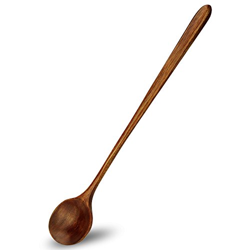 Lange Löffel aus Holz, koreanischer Stil, 27,7 cm, 100% natürliches Holz, langer Griff, runde Löffel für Suppen, Kochen, Rühren, Mukbang, Küchenutensilien(koreanischer Stil, Suppenlöffel) von AOOSY