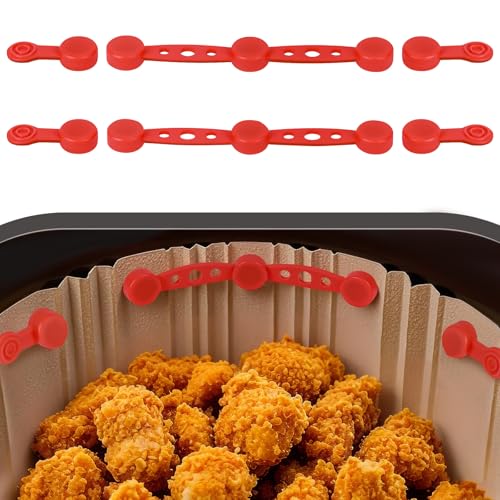 AOOTE Air Fryer Magnet Silikon Schnalle Set, Luftfritteusen Backpapier Befestigungsschnalle, Zum Festhalten von Luftfritteusen-Pergamentpapier, Küchenwerkzeuge Zum Kochen Und Backen von AOOTE