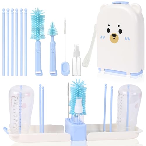 AOOTE Reise Baby Flaschenbürste Set, Flaschenbürste Baby Silikonbürste Babyflasche mit Silikon Babyflaschenbürste, Saugerbürste, Strohbürste, Seifenspender, Aufbewahrungsbox AOOTE Reise Baby Flaschenbürste Set, Flaschenbürste Baby Silikonbürste Babyflasche mit Silikon Babyflaschenbürste, Saugerbürste, Strohbürste, Seifenspender, Aufbewahrungsbox von AOOTE