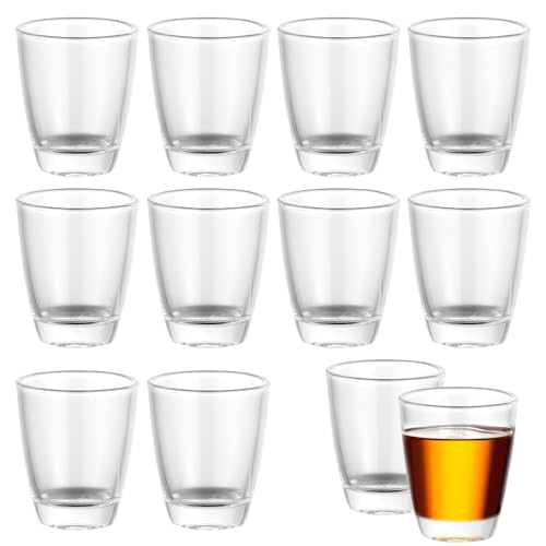 AOOTE Schnapsgläser Set,12 Stück Schnapsgläser 30ml, Spülmaschinenfest,Dickem Boden, Shotgläser aus Glas, Kleines Schnapsglas für Party Festival Liköre Tequila Ouzo Vodka von AOOTE