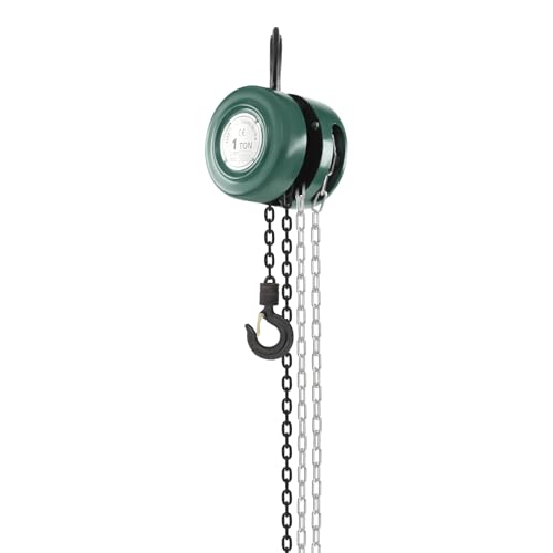 AOOUNGM 1T Kettenzug Handseilwinde, Mini Hebelzug Kettenzug, Flaschenzug Seilzug, 360° drehbarer Haken Handkettenzug, Kettenblockaufzug für Forst und Werkstatt (Grün) von AOOUNGM