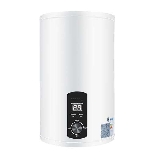 AOOUNGM Elektro Warmwasserboiler 35L, Vertikal Wasserboiler, Elektro Warmwasserspeicher Boiler, 2000W Warmwasserspeicher Speicher, Wandhängend Warmwasserboiler mit LED-Bildschirm von AOOUNGM
