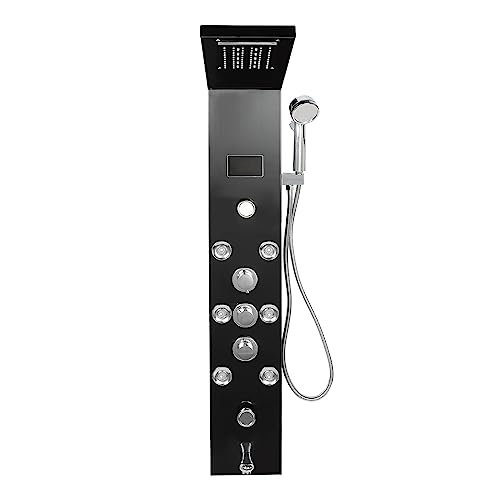 AOOUNGM Duschpaneelsystem 6-1 Duschsystem Wandmontiertes Duschset aus Edelstahl Duschsystem mit Digitale Anzeige Duschset für Badezimmer von AOOUNGM