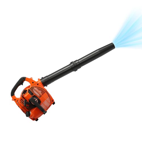 AOOUNGM Benzin Laubbläser Handheld 0.75kW/60m/s 2-Takt Motor Luftgebläse inkl. 2 Blasrohren und Sammelsack für Laub, Hackschnitzel, Rasenschnitt (Benzinsparend, Leichtgewicht) von AOOUNGM