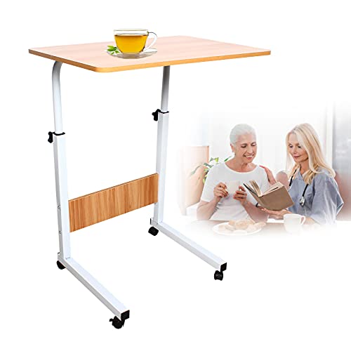 AOOUNGM Schreibtisch Höhenverstellbarer, Computertisch Stehpult, Mobiler Stehtisch mit 4 Rollen, Überbett-Tisch für Wohnzimmer 40 x 60cm von AOOUNGM