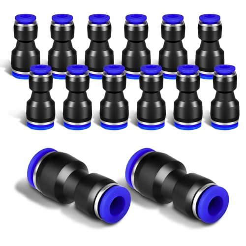 AOOWU 12-teiliges 6-8mm Pneumatisches Quick-Push-In-Verbindungs-Kit für Luftschläuche, Pneumatisches Verbindungsrohr Reduzierstk, Push to Connect Gerade Reduzierstk zum Anschließen von Fittings von AOOWU