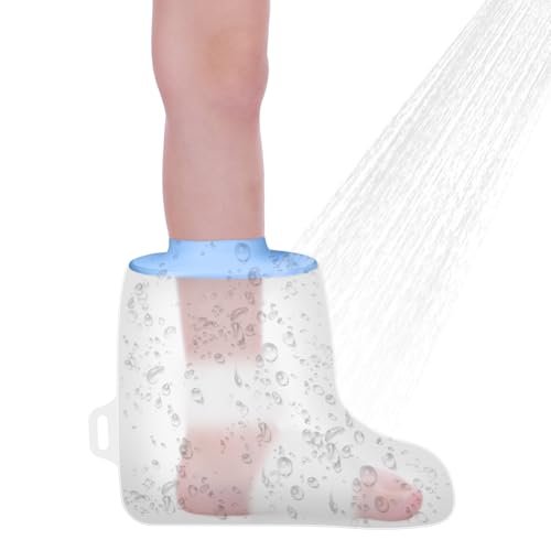 AOOWU Duschschutz Fuß, Wasserdichte Fußabdeckung für Kinder, Wiederverwendbar Weiche Bequeme Gipsabdeckung für Fuß, Knöchelgipsabdeckungen für Kinder, Wundpflegezubehör, Gipsschutz von AOOWU