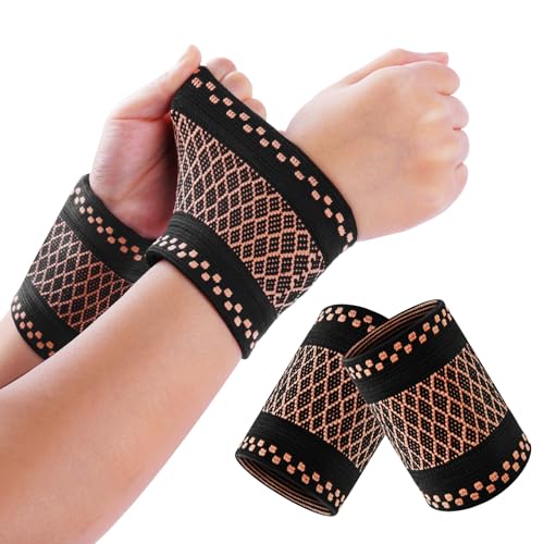 AOOWU Handgelenk Bandagen, 2 Stück Atmungsaktivem Wrist Wrap Handgelenkbandage, Handgelenkstütze Bandage, Fitness für Sport,Gymnastik,Krafttraining,Sportschutz(S) von AOOWU