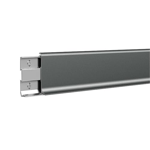 AOPEZIA 2 Stück Aluminium Sockelleisten, 100cm Elegante Fußleisten Küchenabschlussleiste Metall Fußbodenleisten Sockelleistenabdeckung, Fußboden Bodenleisten Profilleisten(Dark Gray,60mm) von AOPEZIA