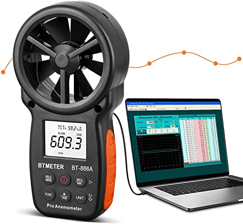 AOPUTTRIVER BT-866A Digitales Anemometer Handheld CFM Messgerät mit USB Anschluss Windgeschwindigkeitsmessgerät Misst mit Datenhaltung und Relativer Luftfeuchtigkeit AOPUTTRIVER BT-866A Digitales Anemometer Handheld CFM Messgerät mit USB Anschluss Windgeschwindigkeitsmessgerät Misst mit Datenhaltung und Relativer Luftfeuchtigkeit von AOPUTTRIVER