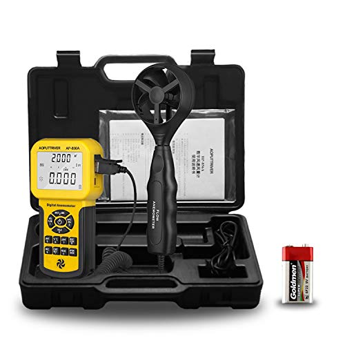 Anemometer USB Windmesser Hand Digital LCD Wind Speed Meter Gauge Air Flow Geschwindigkeit Messung Thermometer mit Hintergrundbeleuchtung für Windsurfen Kite Flying Segeln Surfen Angeln etc von AOPUTTRIVER