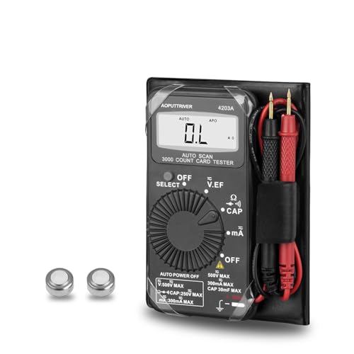 Mini Multimeter Digital AP-4203 LCD Display 2999,AC/DC Spannung,Widerstand,DC/AC Strom,Kapazität,Diodentest Diode und Akustische Kontinuität Test,Weit Verbreitet für Elektrische Fehlersuche. von AOPUTTRIVER