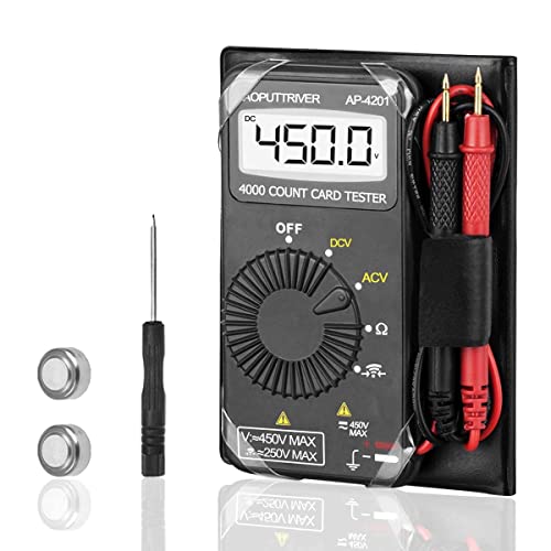 Mini Multimeter Pocket Taschenmultimeter Digital Auto Ranging AP- 4201 4000 Zählern für AC/DC- Spannung，Widerstand，Diodentest，Durchgangssummer mit Auto Abschaltung für die Fehlersuche in der Elektrik von AOPUTTRIVER
