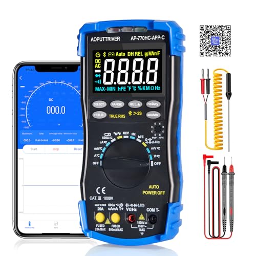 Multimeter Digital AP-770HC-APP 6000Counts Auto/Manueller Bereich Strommessgerät Multi Tester NCV Stromspannung Aktuell Widerstand Temperatur Kapazität Diode hFE Kontinuität Arbeitszyklus von AOPUTTRIVER