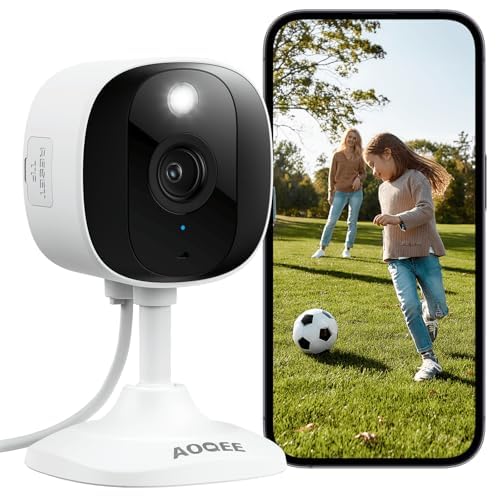 AOQEE 2K Überwachungskamera Aussen/Innen - Kamera Überwachung Aussen, WLAN Camera Indoor/Outdoor, Haustierkamera mit App IP65 Wasserdicht, Farbnachtsicht, SD/Cloud-Speicher, kompatibel Alexa, C1 von AOQEE