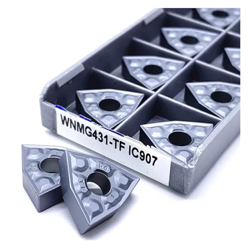 10 Stück Metall-Wendeschneidplatten aus Hartmetall WNMG080404 WNMG080408 IC907 IC908 for Drehmaschinen-Drehwerkzeughalter, Hartmetalleinsätze for Metalldrehmaschinen ( Size : WNMG080404-TF IC907 ) von AOROM