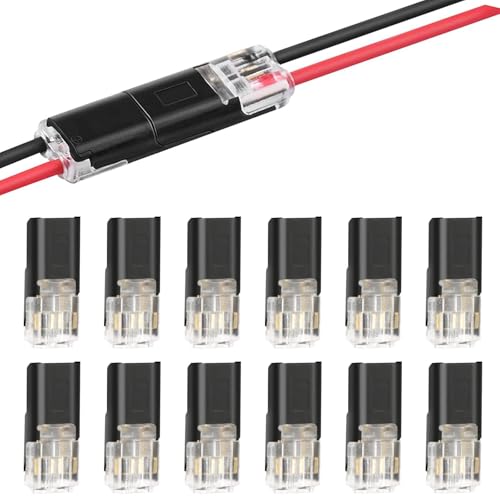 2-Polig Kabel Steckverbinder Stecker, 12 Stück Auto Stecker Steckverbindung Steckverbinder Verbindungsklemme 2 Polig, 18-24AWG Draht-Schnellspleiß-Steckverbinder Kabel Crimp Anschluss von AOROPS