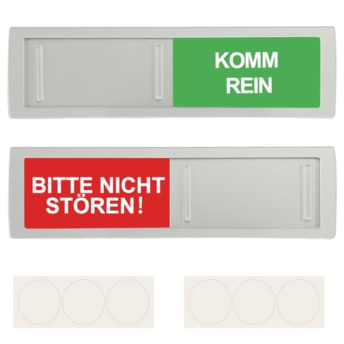 BITTE NICHT STÖREN - KOMM REIN Türschild, 2 Stück Privatsphäre Türschild Acryl-Kunststoff, Schild Bitte Nicht StöRen Komm Rein Schiebeschild mit Festhaltemagneten Klebefläche von AOROPS