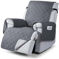 100 % wasserdichter Liegestuhlbezug, rutschfeste Liegestuhlbezüge mit Tasche, waschbarer Liegestuhlbezug (dunkelgrau) von AORSHER
