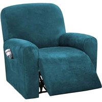 Samt-Stretch-Liegestuhlbezug, 4-teilig, weicher Liegestuhlbezug mit Seitentasche, rutschfeste, waschbare Sofabezüge für das Wohnzimmer Samt-Stretch-Liegestuhlbezug, 4-teilig, weicher Liegestuhlbezug mit Seitentasche, rutschfeste, waschbare Sofabezüge für das Wohnzimmer von AORSHER