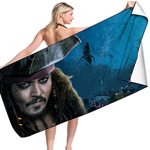 AORUEY Strandtuch,Piratenschädel,Mikrofaser-Strandtuch 80 X 160,schnell Trocknend, Strand Und Pool,Geschenke Für Kinder,Strandlaken Handtuch (5,90x180cm) von AORUEY