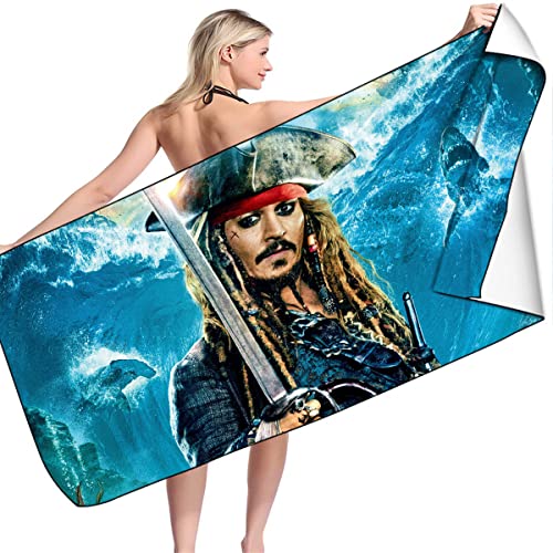 AORUEY Strandtuch,Piratenschädel,Mikrofaser-Strandtuch 80 X 160,schnell Trocknend, Strand Und Pool,Geschenke Für Kinder,Strandlaken Handtuch (6,90x180cm) von AORUEY