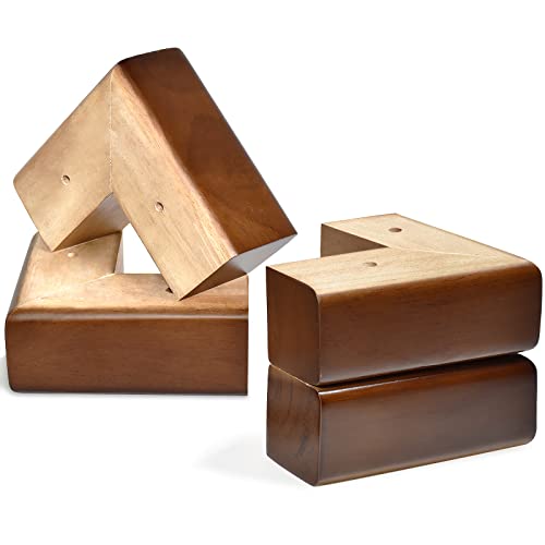 AORYVIC Betterhöhung aus Holz, 5,1 cm, für Möbel, L-förmige Couchfüße, Kommode, 4 Stück von AORYVIC