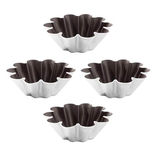 4pcs Eier Tortenformen Winzige Kuchentörtchen Dessertformen Aluminium Kleine Tortenpfannen Kleine Cupcake Formen Backbecher von AOSAIXIS