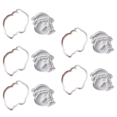 5pcs Cookie Stempel Halloween Bären Biscuits Form Form Fondantgebäck Cutter Back Dekoration Supplies Cookie Stamp Press Zum Backen von AOSAIXIS