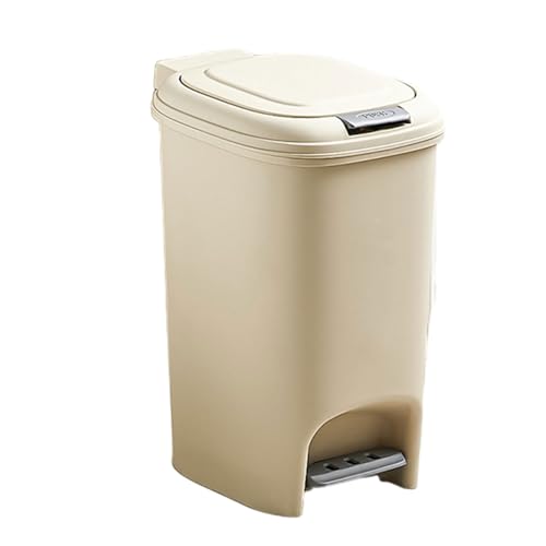 AOSAIXIS Creme Weiß 8L 10L 15L Fuß Presse Betriebene Doppelöffnungsmüll Für Easy Abfall Sorting Home And Office von AOSAIXIS